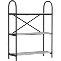 vidaXL Boekenplank 3-laags 80 x 30 x 109 cm Bewerkt hout Grijs Sonoma