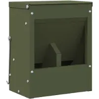 vidaXL Konijnenvoerbak Olijf Groen 20 x 12,5 x 25 cm Koudgewalst Staal