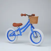 Royo Loopfiets Blauw 2-4 Jaar Luchtbanden 12 Inch Meisjes Zadel en stuur Verstelbaar Stalen Frame Lichtgewicht Inclusief Gratis Mandje
