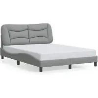 vidaXL Bedframe zonder matras "Hvar" stof lichtgrijs 140x190 cm
