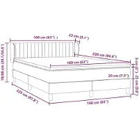 vidaXL Boxspring met matras fluweel donkergroen 160x220 cm