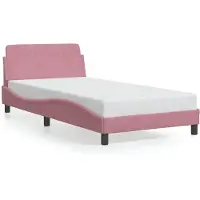 vidaXL Bedframe met hoofdeinde "Dover" 100x200 cm fluweel roze