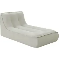 Oviala - Chaise longue voor modulaire bank in fluweel 165 x 80 x 70 cm ecru - Lizy