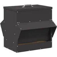 vidaXL Kippenvoerbak Zwart 40,5 x 45 x 41 cm Koudgewalst Staal
