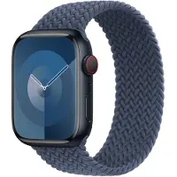 Apple Gevlochten solobandje voor de Watch | 44/45/46/49 mm - Maat 7 - Storm Blue