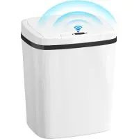 HOMCOM Sensor Prullenbak - ABS - 27,6 x 21,4 x 33,5 cm - Wit