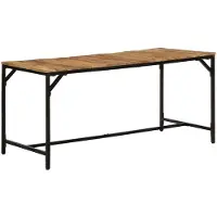 vidaXL Eettafel 160x80x75 cm massief hout ruw mangohout