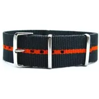 Kaiser Premium Orange Grey - Nato strap 22mm - Stripe - Horlogeband Oranje Grijs + luxe pouch