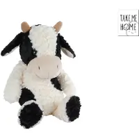 Take Me Home pluche koe knuffel 30cm zwart multicolor speelgoed.