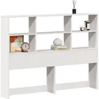vidaXL Hoofdbord met opbergruimte 160 cm massief grenenhout wit