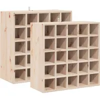 vidaXL Wijnrek 2 st Naturel 56 x 25 x 56 cm Massief grenenhout