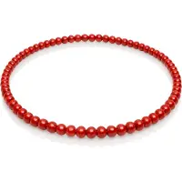 Memphis Rode houten kralen ketting 90cm