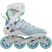 Roces R-Evo 84 Skeelers - 84mm - Softboot - Extra Comfort & Stabiliteit - Heel Lock & Easy Entry - ABEC-7 - Fitness Inline Skates - Dames - Wit/Azuurblauw - Maat 38