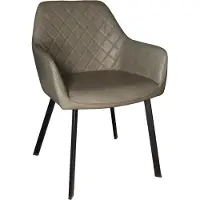 Lizzely Garden & Living SET DEAL: 6 stuks Eetkamerstoel met armleuning Yurgan donkergroen kunstleder eetstoel zetel