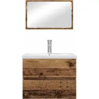 vidaXL Badkamermeubel Set met lade 3 pcs Oud Hout Bewerkt hout