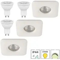 Lybardo - Voordeelset van 3 badkamer Inbouwspots met GU10 spot - 5W dimbaar - 2700K