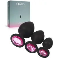 Ohyes 3-Delige Siliconen Buttplug Set – Anal Butt Plug – Seks Toys voor Mannen & Vrouwen – Anale Seksspeeltjes - Buttplugs Anaal Speeltje met Diamanten - Roze