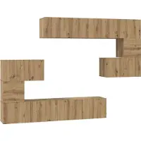 Syfax Tv-meubelset 8 pcs Artisan Eiken Bewerkt hout