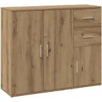 vidaXL Dressoir Artisan Eikenhout 91x29,5x75 cm Bewerkt Hout