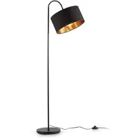 Ren Booglamp - Woonkamer Booglamp - Eetkamer Booglamp - 180x108 - Stoffen Lampenkap - Zwart - 52cm x 10cm x 145cm