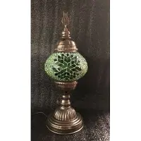 Halay Handgemaakte Turkse sfeerlamp groen met Mozaïek nachtlamp Oosterse Sprookjes tafellamp