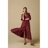 Sissy-Boy Donkerroze maxi jurk | Maat: M
