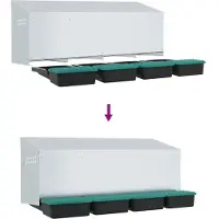 vidaXL Kippennestkast 4 compartimenten wandmontage gegalvaniseerd staal