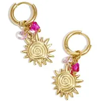 Yehwang Boho Oorbellen Zon Bedel - Goudkleurig/Roze - Kleurvast Stainless Steel - Trendy Zomerse Oorringen - Cadeau