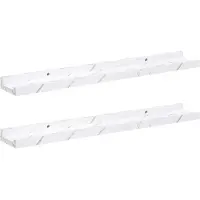 vidaXL Wandplank Muurmontage 2 pcs Wit Marmer 60 x 9 x 3 cm