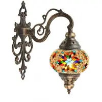 Halay Turkse Wandlamp - Marokkaanse stijl - Oosterse mozaïek - Sfeerverlichting - warme kleuren