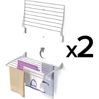 Foxydry 2x Fold 82 cm wasdroogrek wandmontage clicksysteem - 82 x 50 x 10 cm