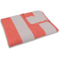 Sleepling 150 x 200 cm plaid | knuffel deken | sofa- of woondeken | van katoenmix | wasbaar op 30 graden | Made in Germany | oranje-beige gestreept