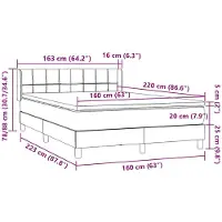 vidaXL - Boxspring - met - matras - fluweel - donkergroen - 160x220 - cm