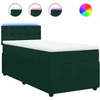 vidaXL - Boxspring - met - matras - fluweel - donkergroen - 90x190 - cm