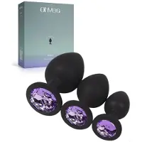 Ohyes 3-Delige Siliconen Buttplug Set – Anal Butt Plug – Seks Toys voor Mannen & Vrouwen – Anale Seksspeeltjes - Buttplugs Anaal Speeltje met Diamanten - Lila