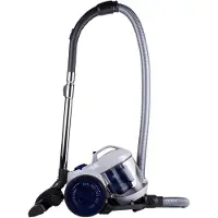 Dirt Devil Stofzuiger zonder Zak DD2503 - Vacuum Cleaner 800W HEPA 12 Filter - Cycloonstofzuiger met Combiborstel, Kierenmondstuk en Meubelopzetstuk - Stofopvangbak 2,2 L - Wit/Blauw