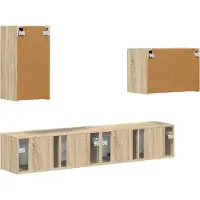 vidaXL Tv Wandkast Set 4 st Sonoma Eik Bewerkt hout