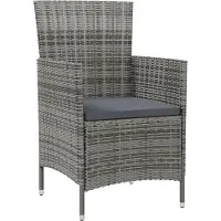vidaXL Tuinstoelen 4 st met kussens poly rattan grijs