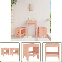 The Living Store Tuinkruk - Tuinkrukken - Krukje - Houten Krukje - Barkrukken 2 st 40x36x45 cm massief douglashout
