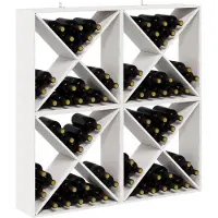 vidaXL Wijnrek 4 st Wit 62 x 25 x 62 cm Massief grenenhout