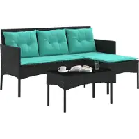 vidaXL Tuinbank Set 2 st poly rattan