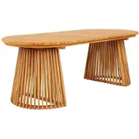Ebuy24 Eettafel Berja - Rechthoek Naturel Hout - 200x90x75cm