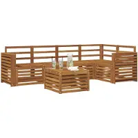 vidaXL Buiten bank set 6 st Naturel Polyester