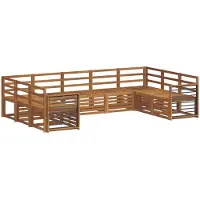 vidaXL Buiten bank set 9 st Naturel
