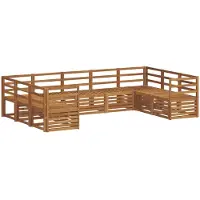 vidaXL Buiten bank set 9 st Naturel