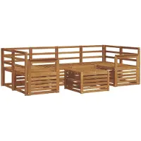 vidaXL Buiten bank set 7 pcs Naturel Massief Acacia Hout