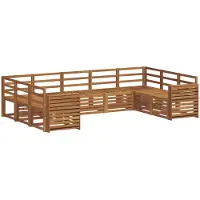 vidaXL Buiten bank set 9 st Naturel