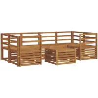 vidaXL Buiten bank set 7 st Naturel Massief Acacia Hout