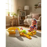 Halay Poppenset Unicorn - 8-Delig - Inclusief Poppenbad en Badspeelgoed - Multifunctioneel en Gebruiksvriendelijk