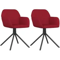 Syfax Eetkamerstoelen draaibaar 2 st fluweel wijnrood